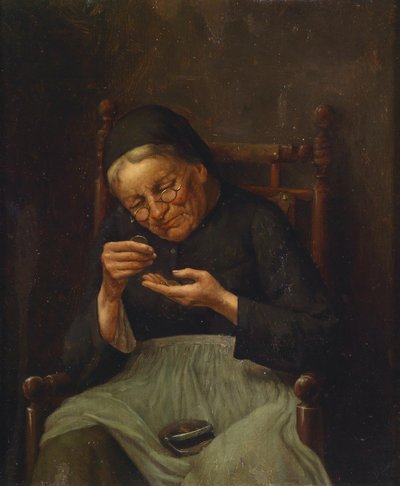 Geldzählendes Mütterchen von circle of Johann Georg Meyer